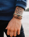 Pineapple Island Coconut Wood Beaded Beach Bracelet - Green