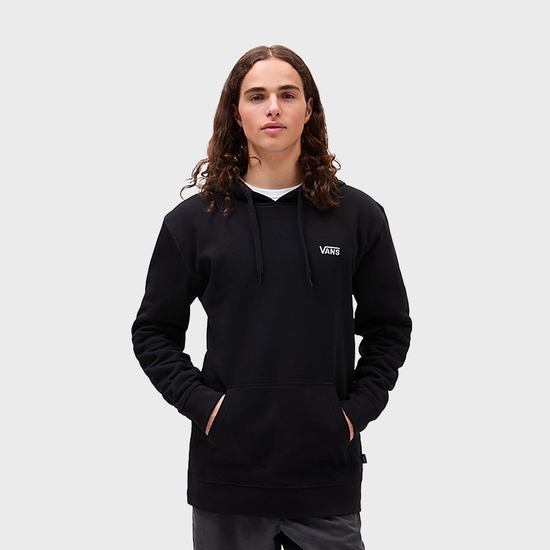 Core Basic Pullover Fleece Hoodie / Black - ManGo Surfing