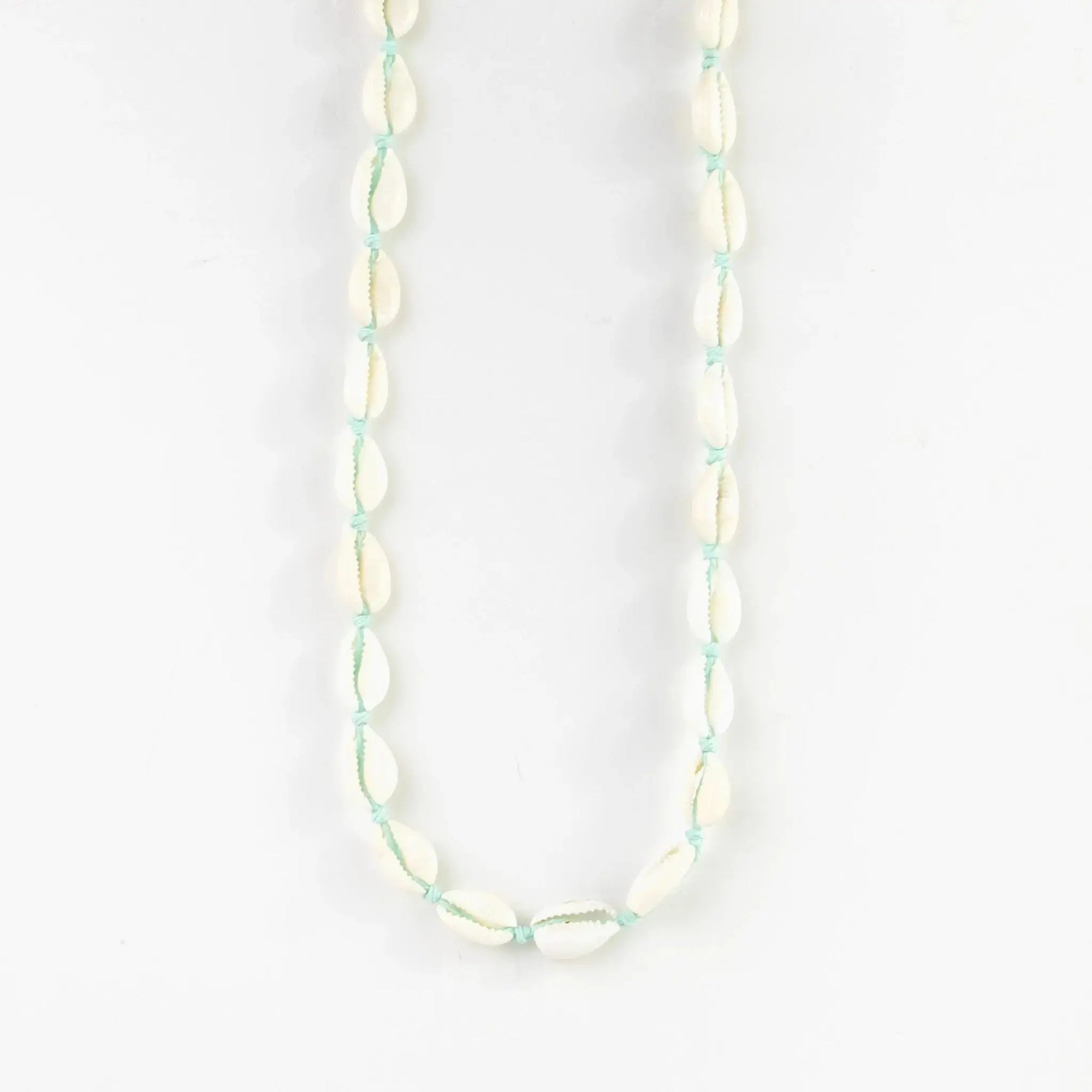 Pineapple Island Livadi Cowrie Shell Choker Necklace - Turquoise / Cream