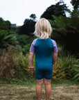 C-Skins C-Kid NuWave Baby FZ Shortie - Steel Blue/Lilac