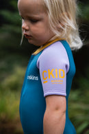 C-Skins C-Kid NuWave Baby FZ Shortie - Steel Blue/Lilac