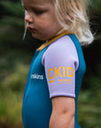 C-Skins C-Kid NuWave Baby FZ Shortie - Steel Blue/Lilac