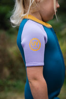C-Skins C-Kid NuWave Baby FZ Shortie - Steel Blue/Lilac