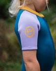 C-Skins C-Kid NuWave Baby FZ Shortie - Steel Blue/Lilac