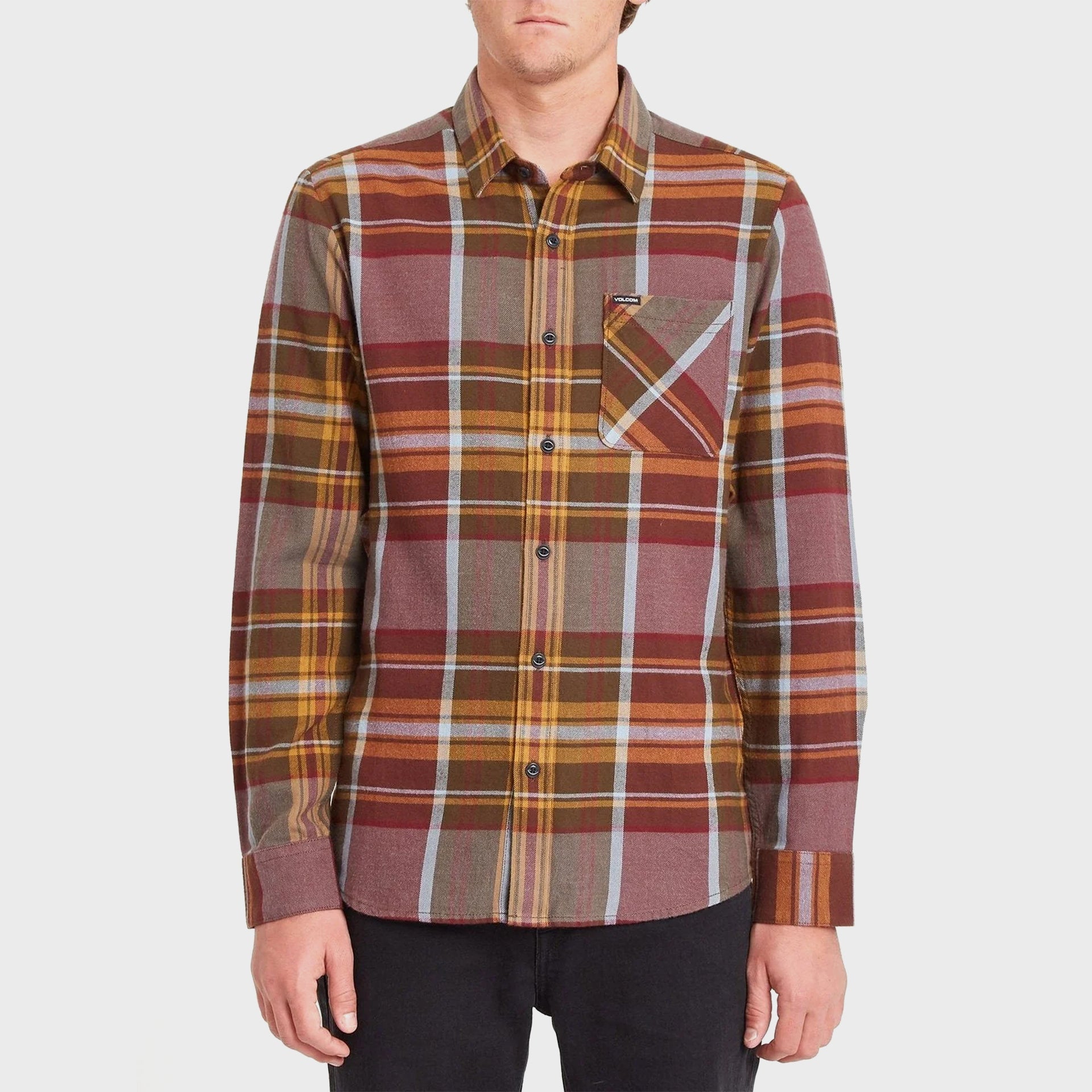 Volcom Caden Plaid Mens Shirt - Port – ManGo Surfing