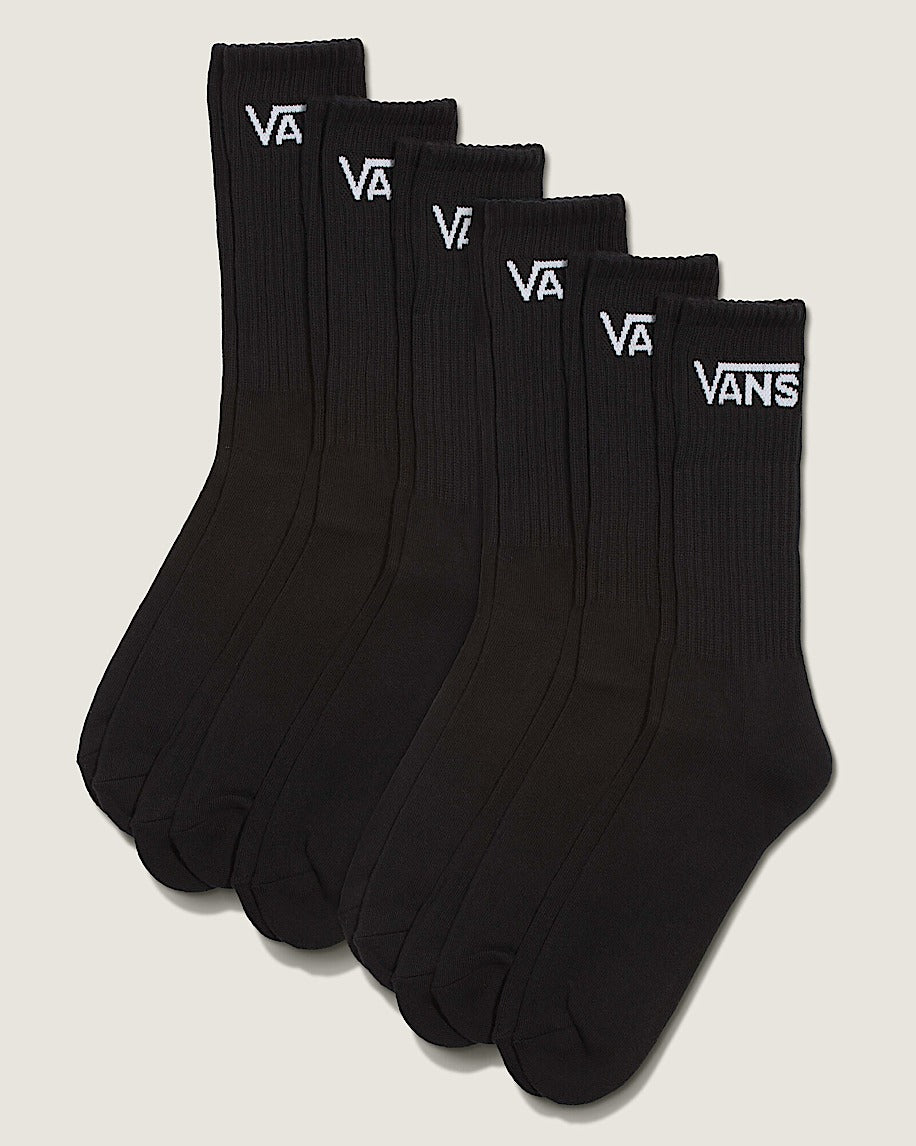 Vans Classic Crew Socks (6 Pack) - Black