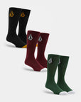 Volcom Mens Full Stone Mix Socks (3 Pack) - Multicoloured