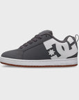 DC Shoes Mens Court Graffik Leather Shoes - Grey/White - ManGo Surfing