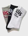 Deus Curvy Socks (3 Pack) - One Size - Multi - ManGo Surfing
