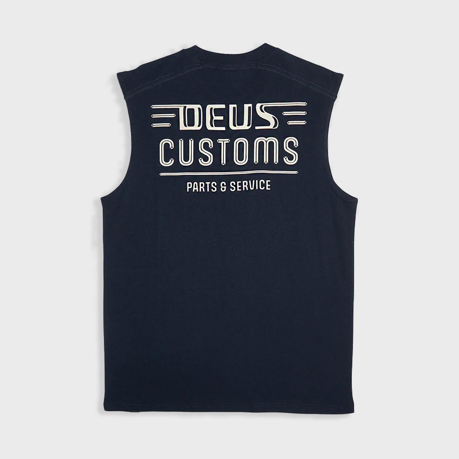 Deus Mens Chrome Muscle T-Shirt - Navy - ManGo Surfing