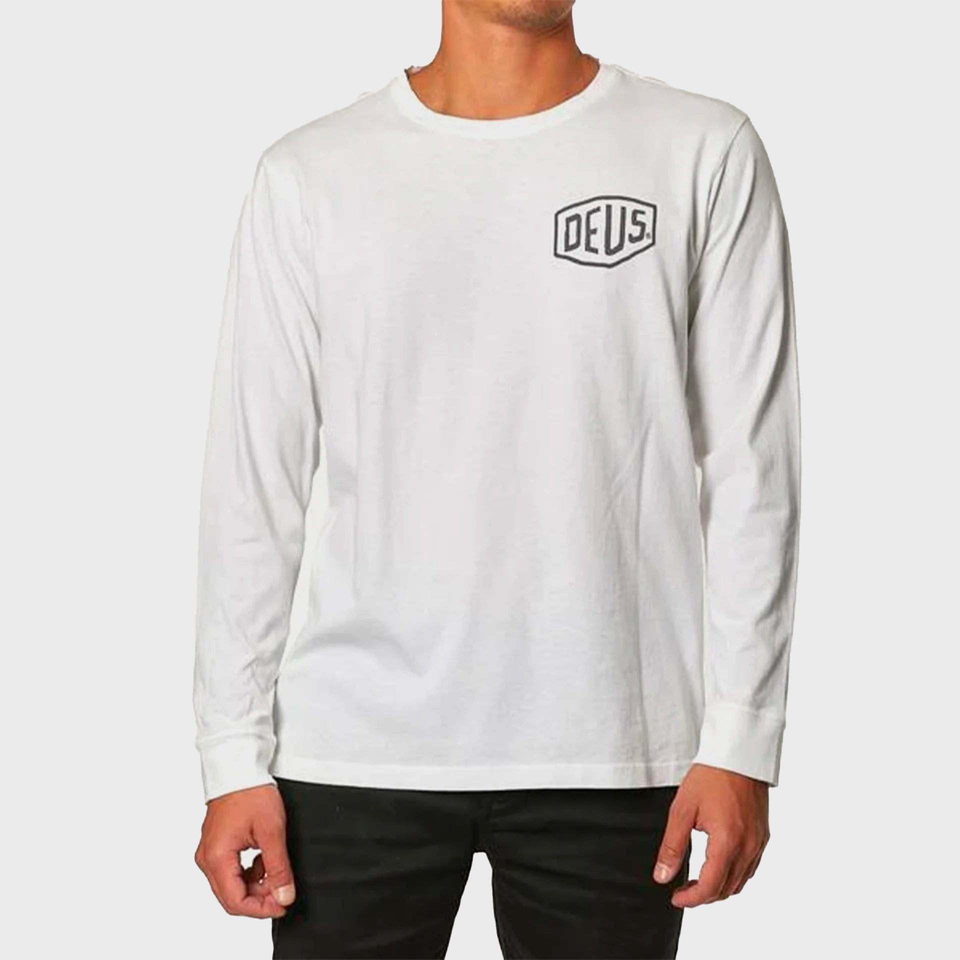 Deus Venice Mens Long Sleeve T-Shirt - White - ManGo Surfing