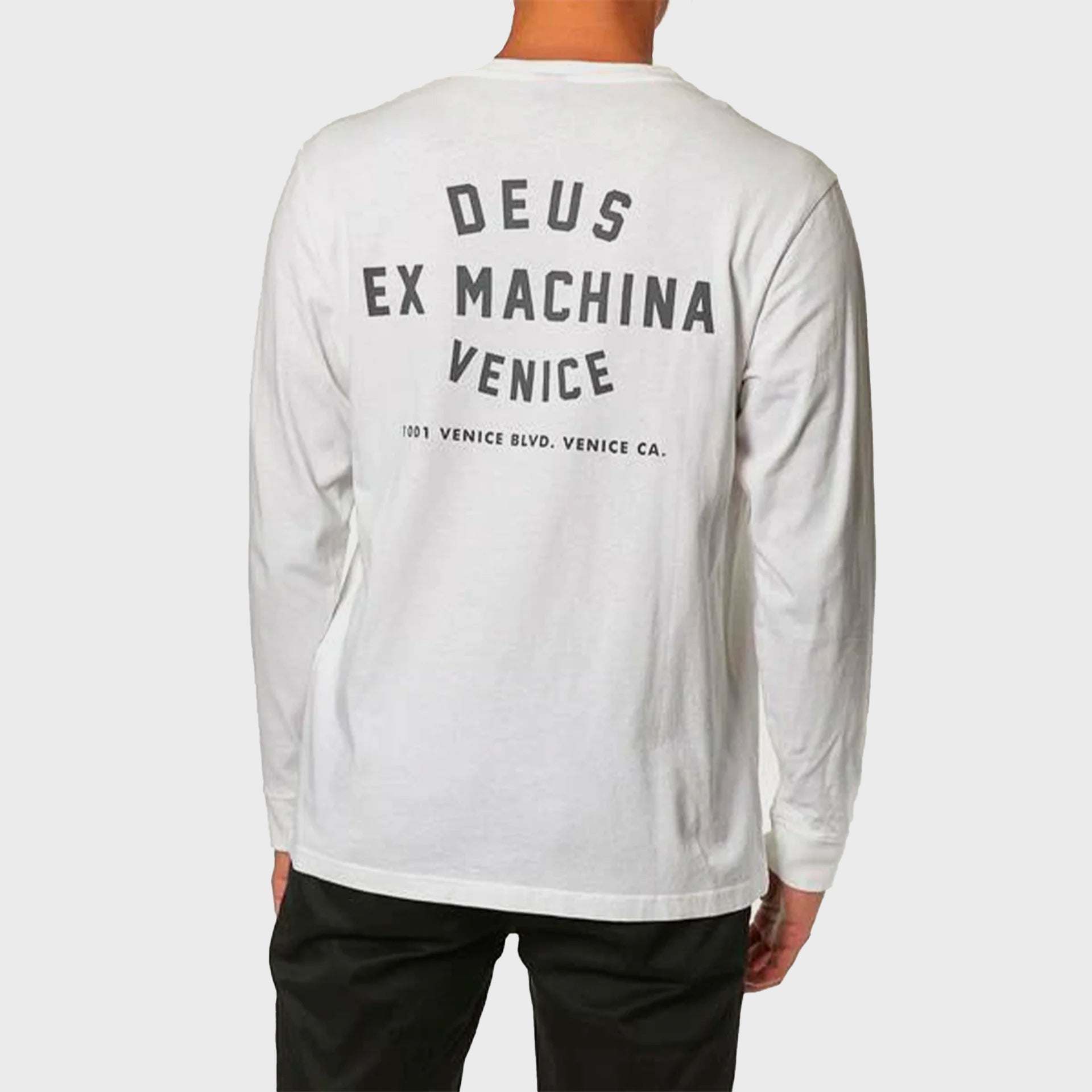 Deus Venice Mens Long Sleeve T-Shirt - White - ManGo Surfing