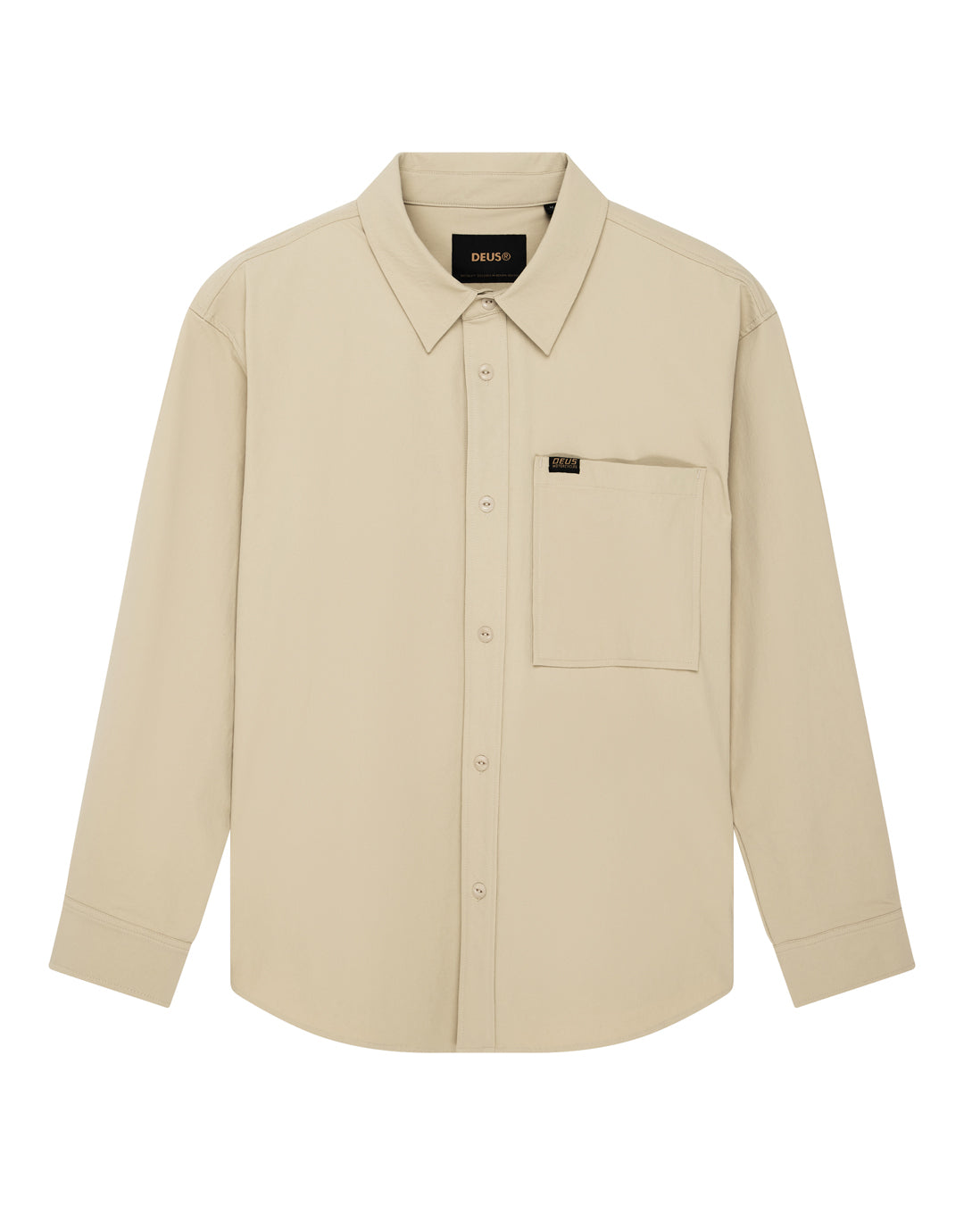 Deus Mens Frizell Travel Long Sleeve Shirt - Safari