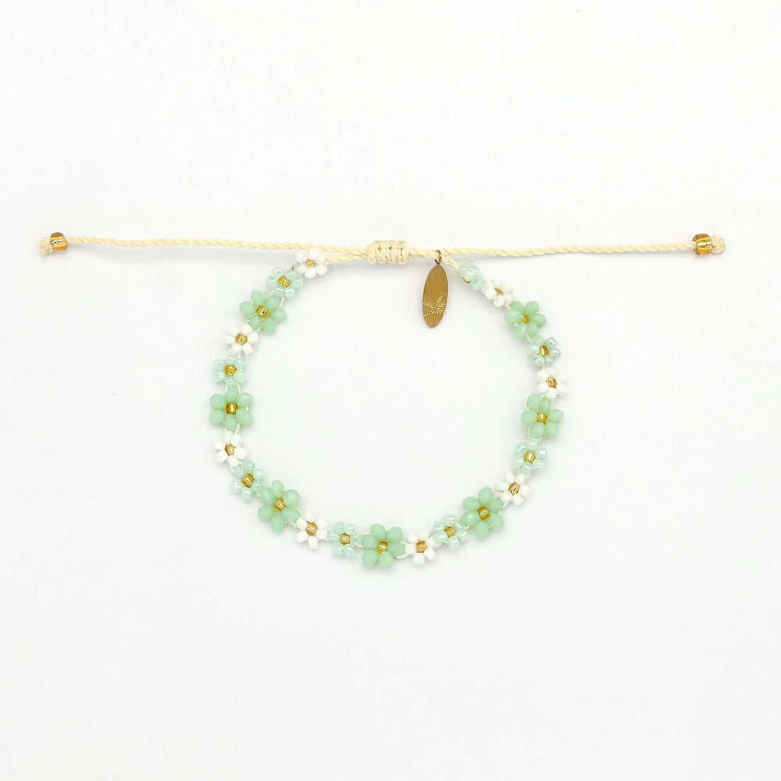 Pineapple Island - Mohala Flower Beaded Bracelet - Green