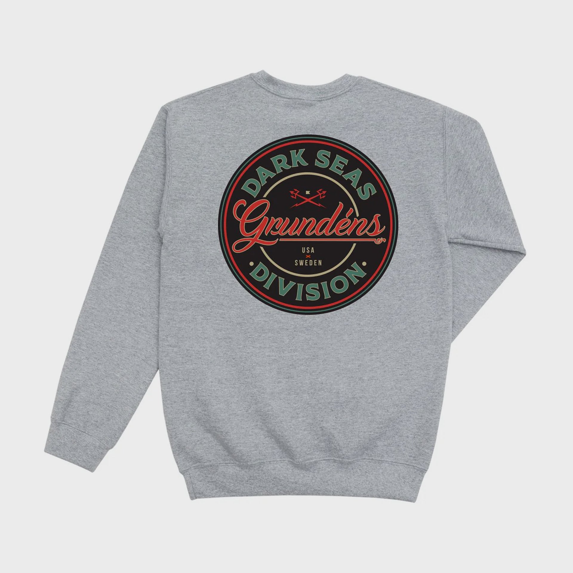 Dark Seas Mens Instinctive Crewneck Sweatshirt - Heather Grey - ManGo Surfing
