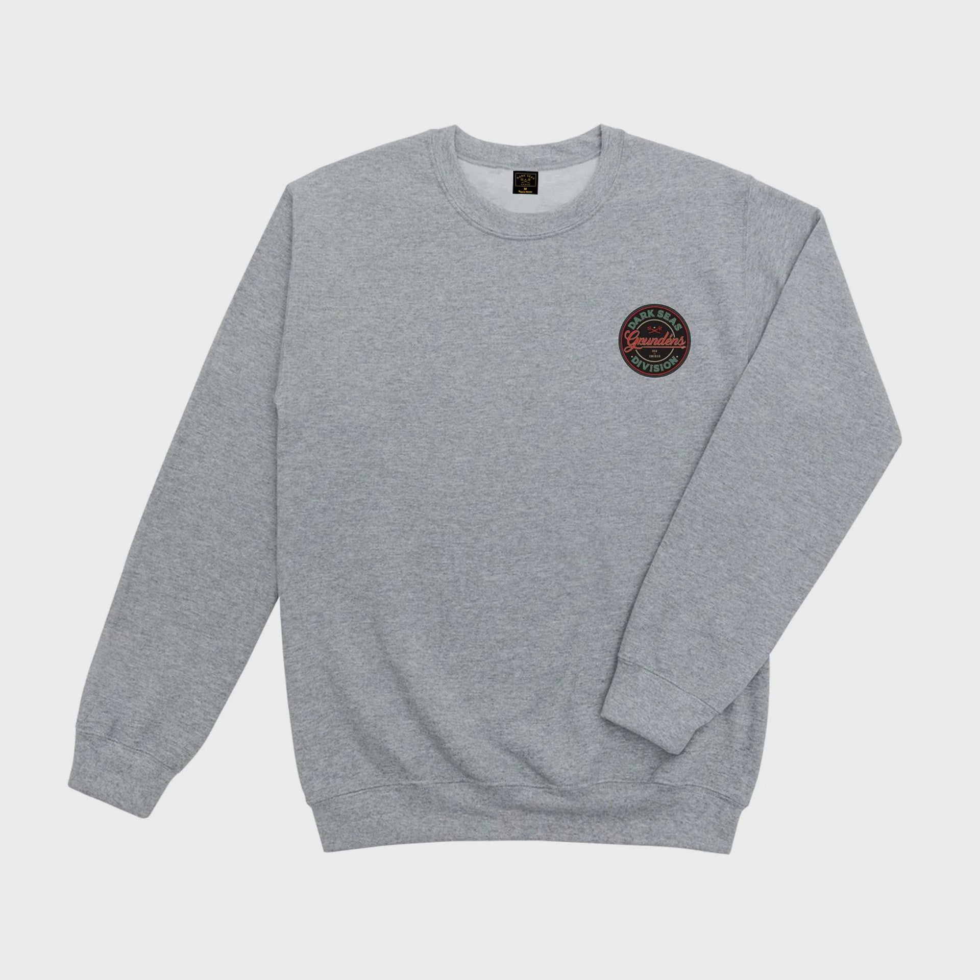 Dark Seas Mens Instinctive Crewneck Sweatshirt - Heather Grey - ManGo Surfing