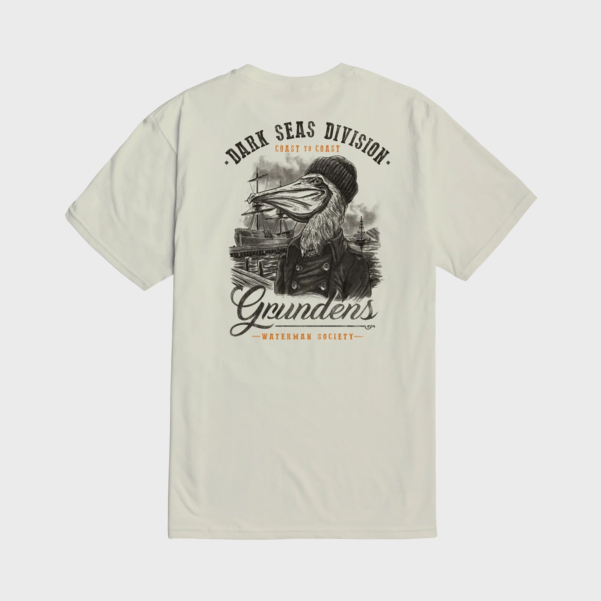 Dark Seas Mens Portsmith Premium T-Shirt - Cream - ManGo Surfing
