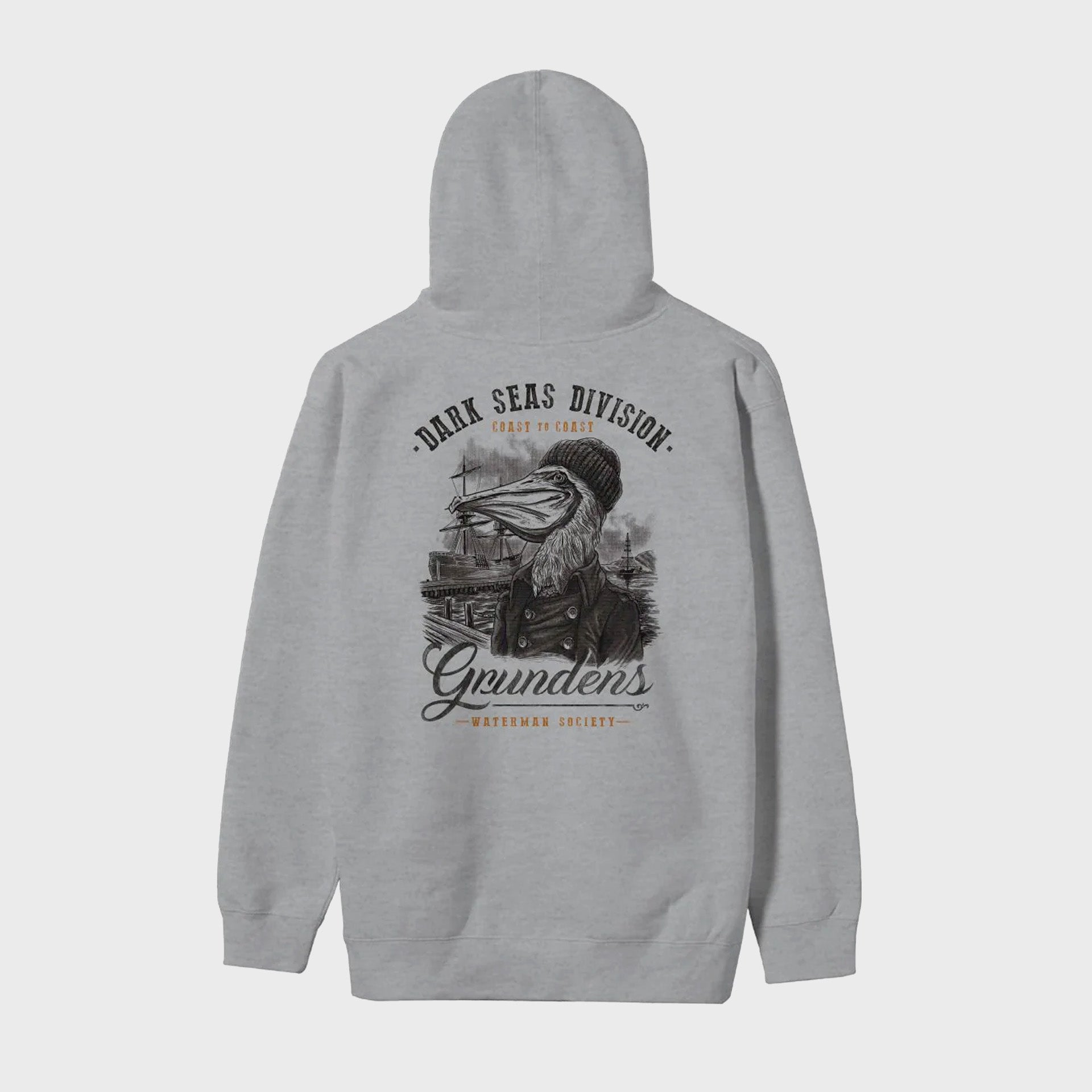 Dark Seas Mens Portsmith Pullover Hoodie - Heather Grey - ManGo Surfing