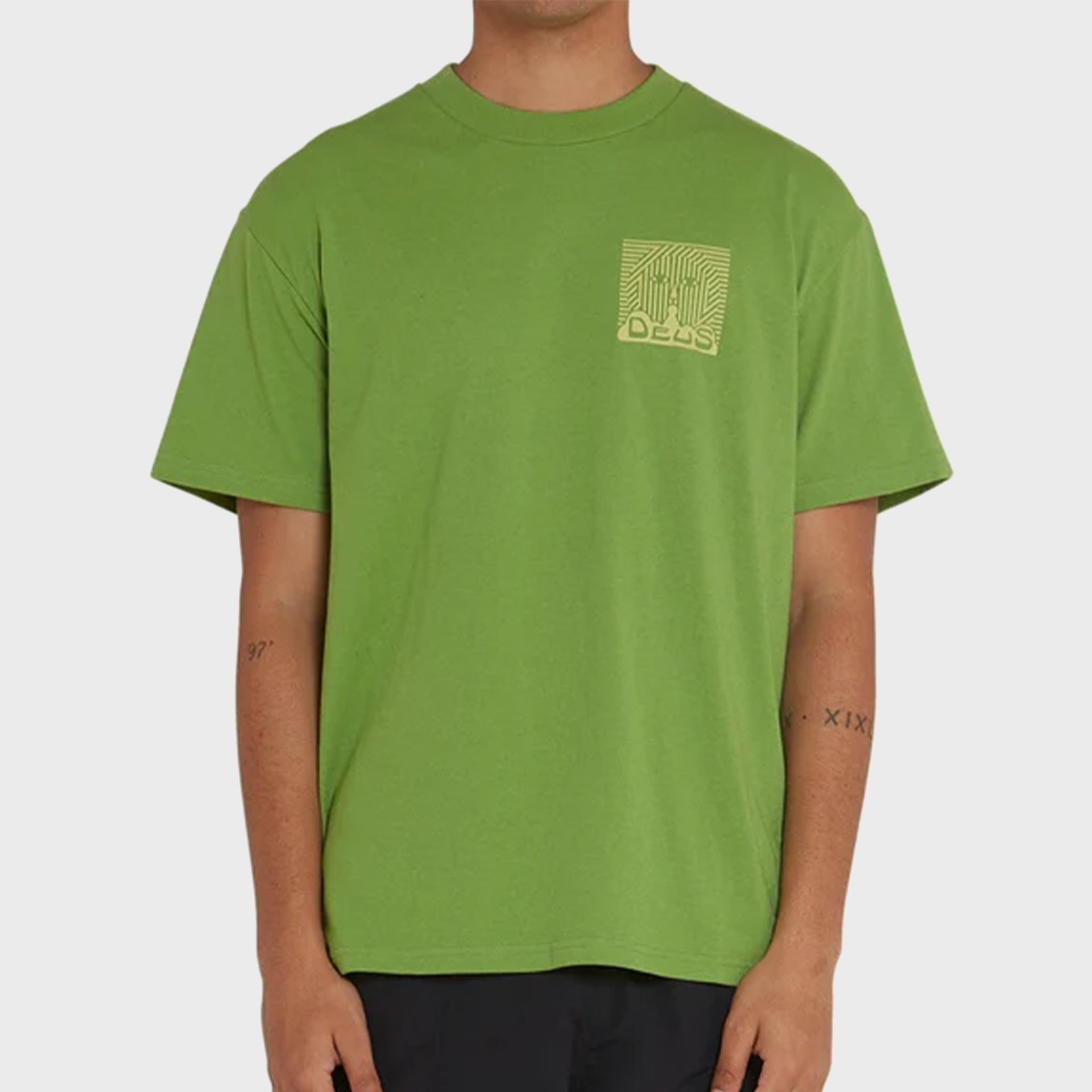 UV Tee - Mens Short Sleeve T-Shirt - Camp Green - ManGo Surfing