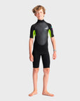C-Skins Element 3/2 Junior Shortie Wetsuit - Black/Lime Multi - ManGo Surfing