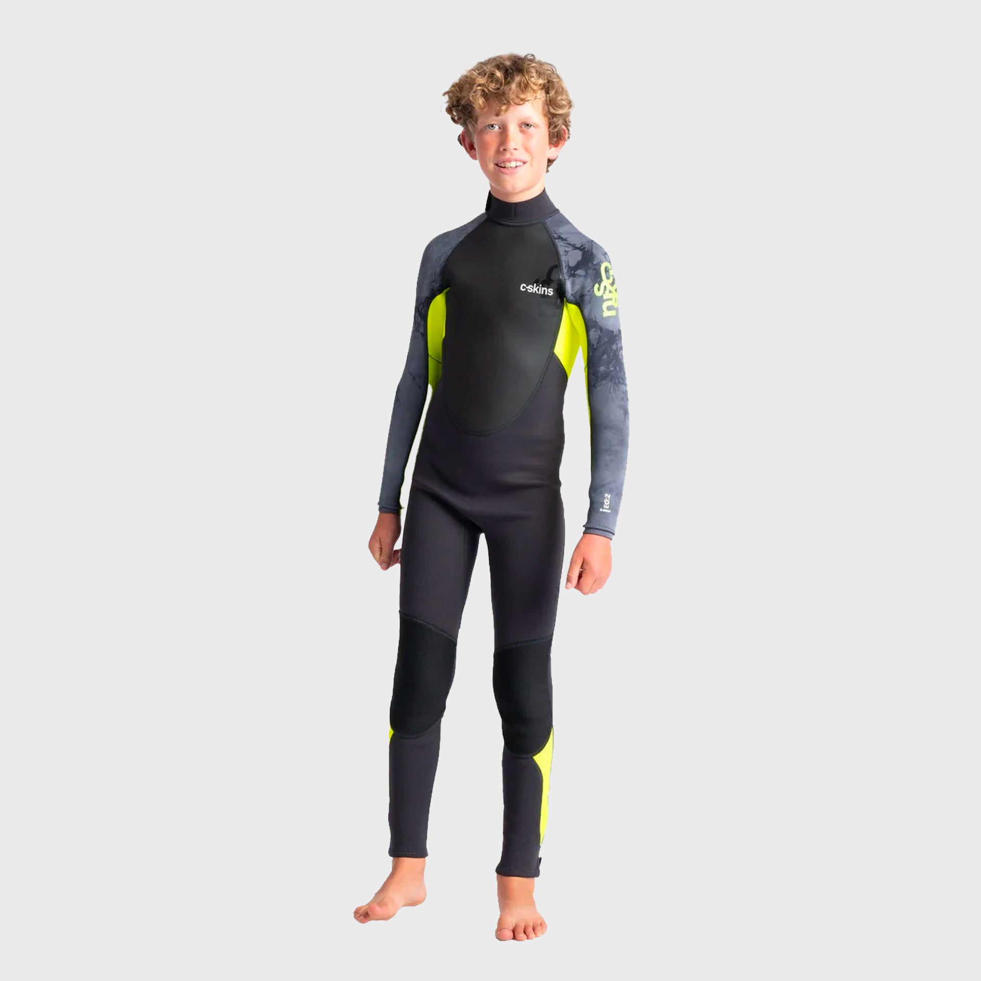 C-Skins Element 3/2 Junior Kids Wetsuit- Anthracite/Yellow/Black Tie Dye - ManGo Surfing