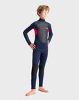 C-Skins Element 3/2 Junior Kids Wetsuit - Slate/Magenta/Multi - ManGo Surfing