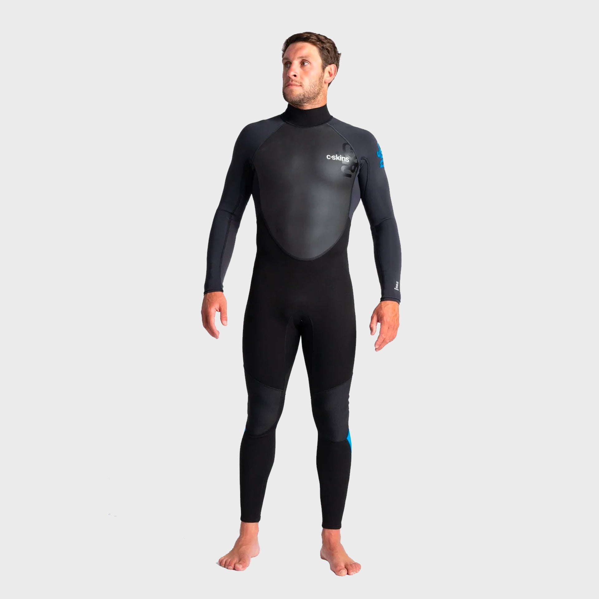 C-Skins Element 3/2 Mens Wetsuit - Black/Anthracite/Cyan - ManGo Surfing