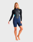 C-Skins Element 3/2 Women's Spring Wetsuit - Bluestone/Black/Cyan - ManGo Surfing