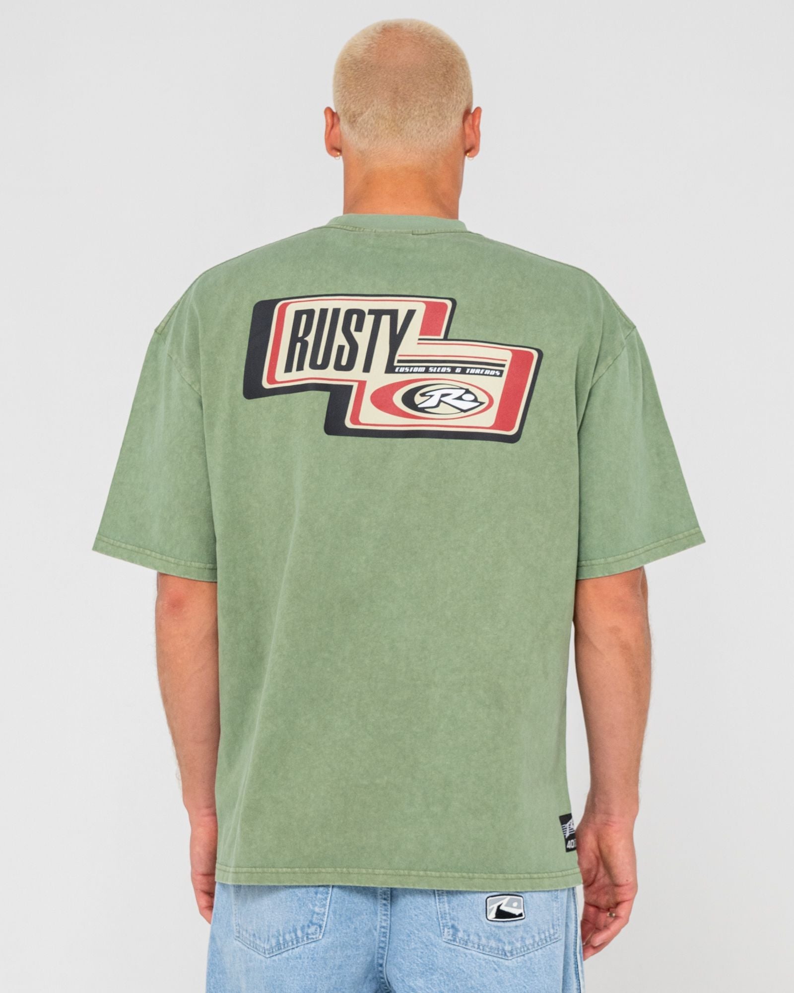 Rusty Sleds N Threads T-Shirt - Oil Green - ManGo Surfing