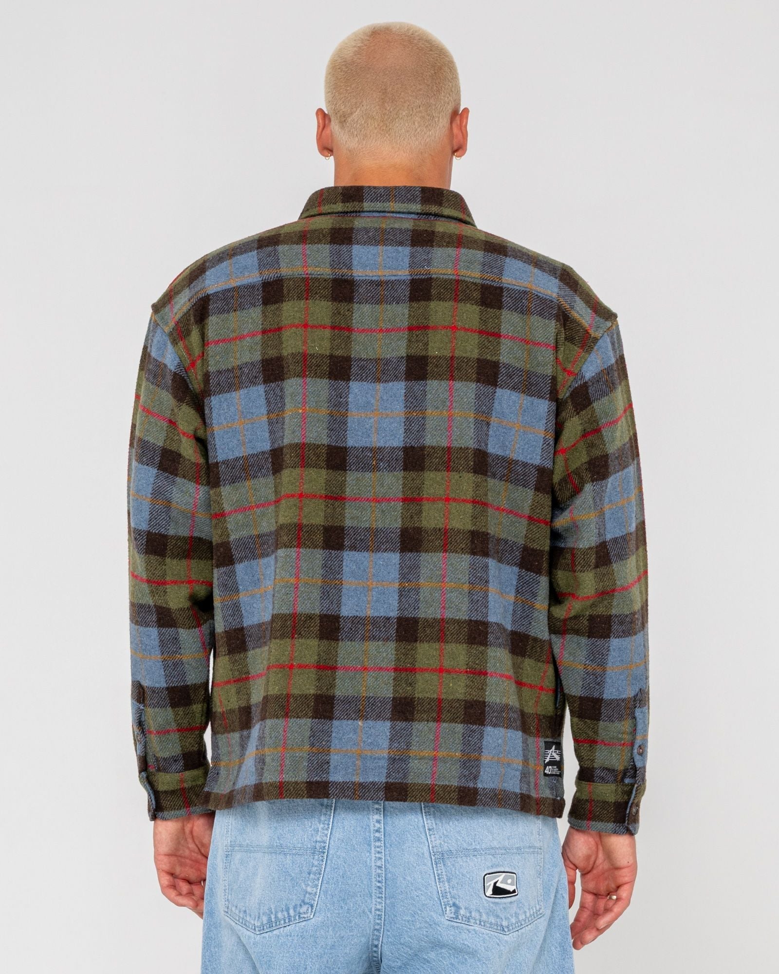 Rusty Mondo Cane Long Sleeve Overshirt - Sky Blue - ManGo Surfing