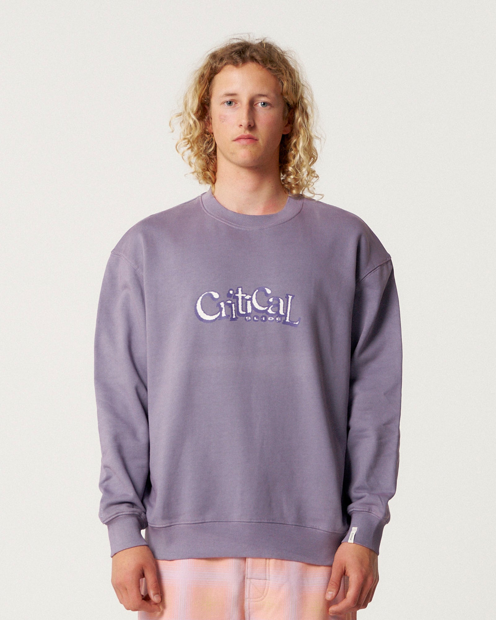 The Critical Slide Society Mens Friends Crew Sweatshirt - Violet