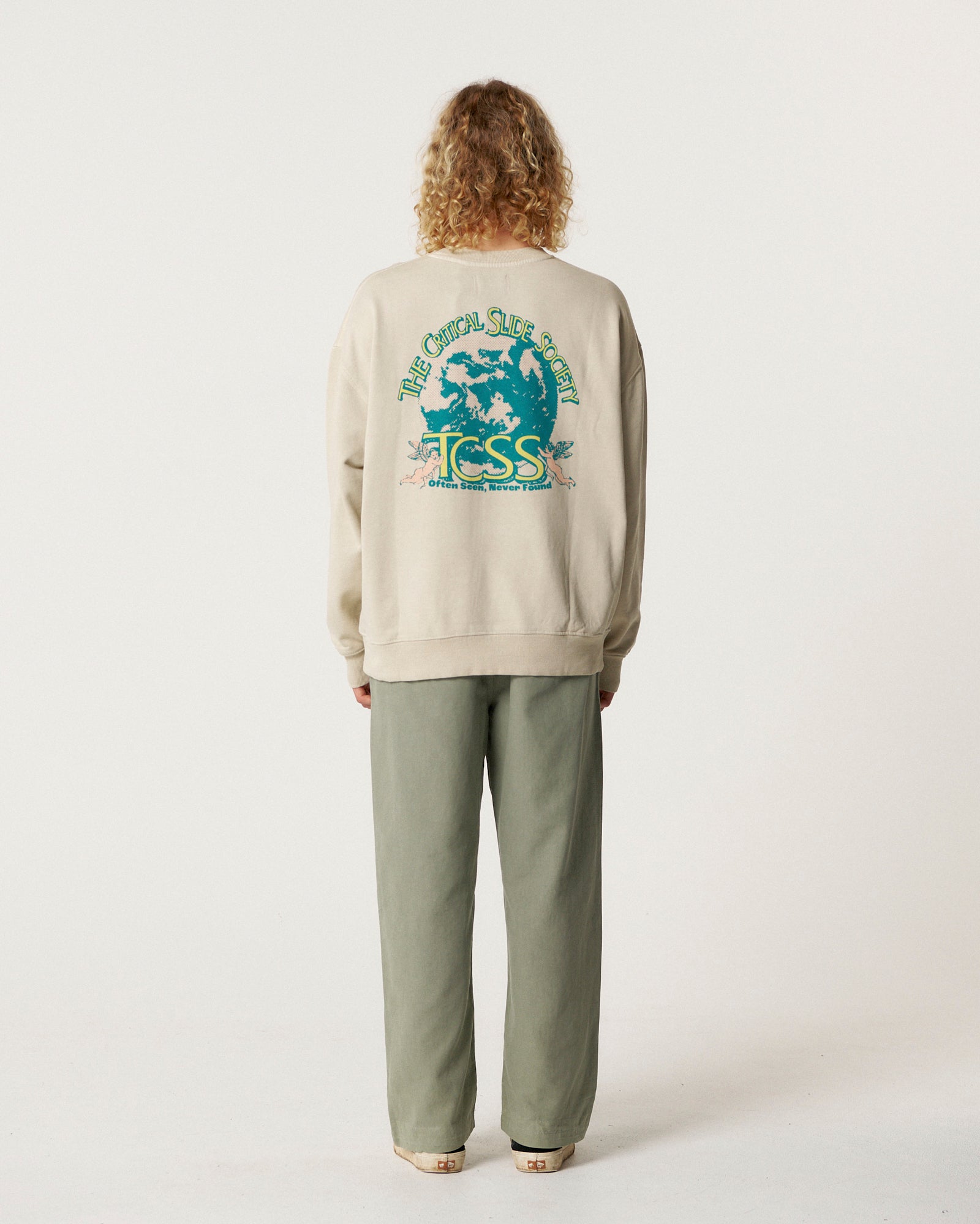 The Critical Slide Society Mens Mellow Crew Sweatshirt - Ecru