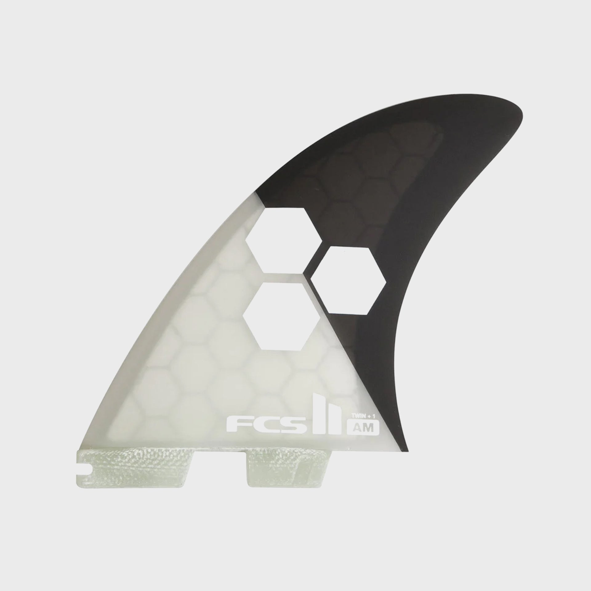 FCS Al Merrick FCS II Twin + Stabiliser Fins - Extra Large - Black/White - ManGo Surfing