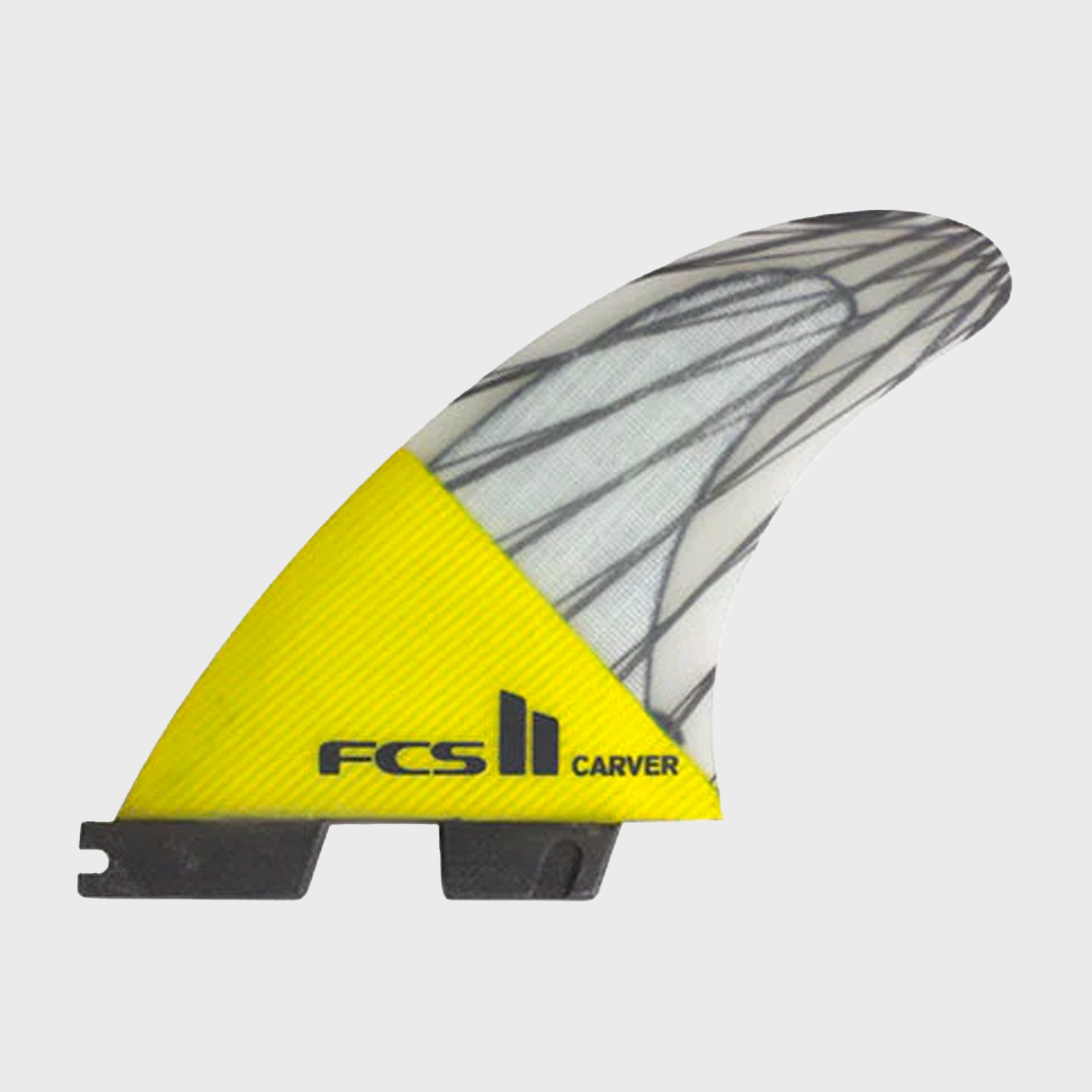 FCS II Carver PC Carbon Tri Fin Set - Yellow - Large - ManGo Surfing