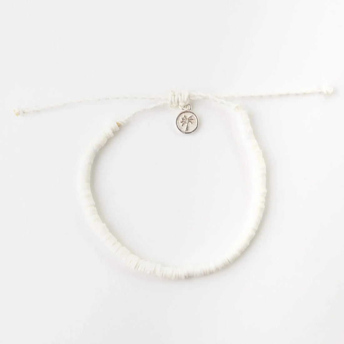 Pineapple Island Cossies Clay Beaded Anklet - White