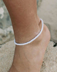 Pineapple Island Cossies Clay Beaded Anklet - White