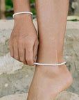 Pineapple Island Cossies Clay Beaded Anklet - White