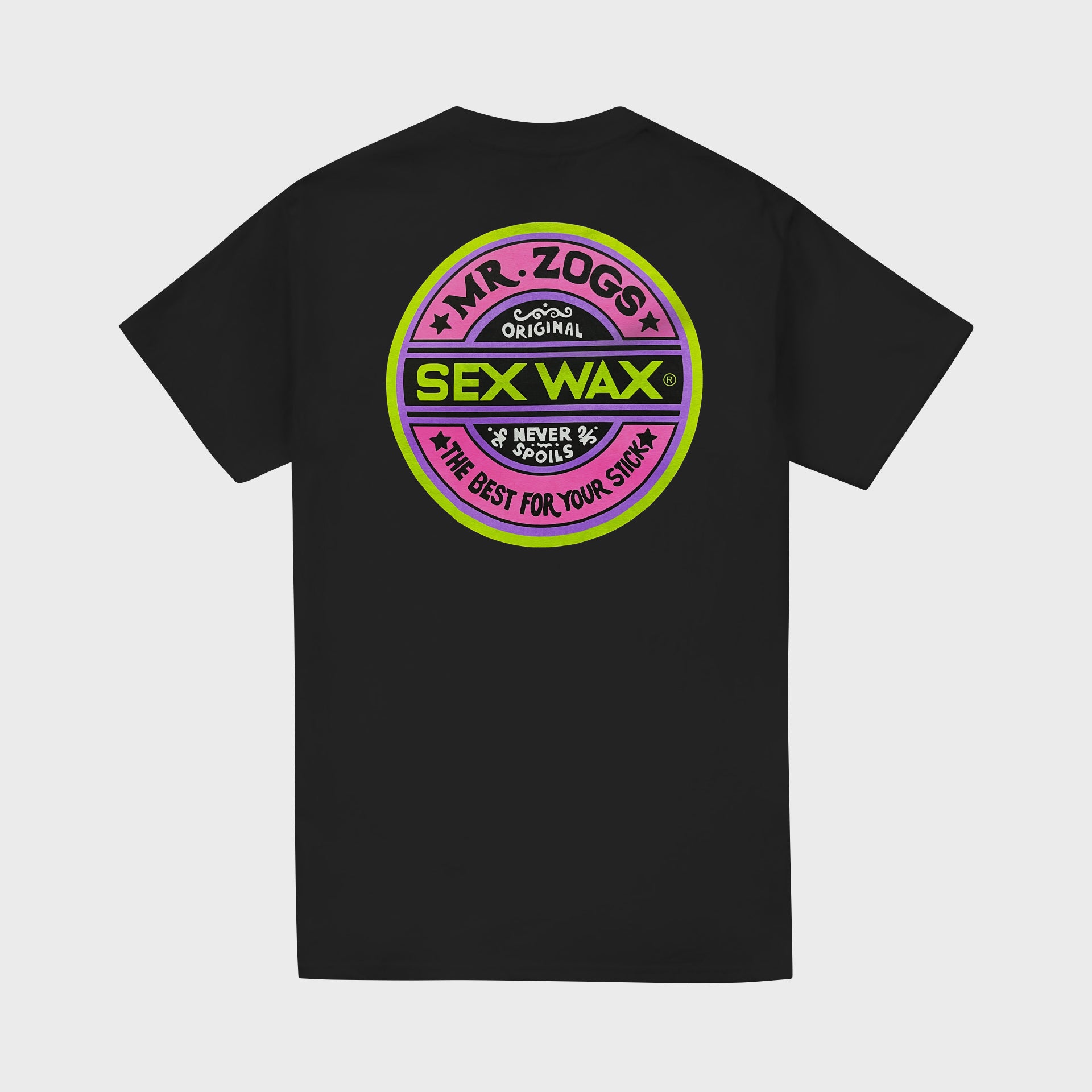 Sex Wax Fluro Mens T-Shirt - Black - ManGo Surfing