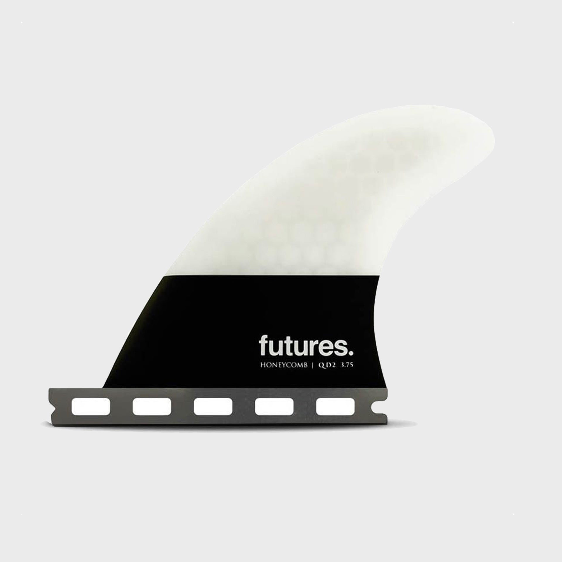 Futures Quad 2 Rears Honeycomb Flat Fins - 3.75 -Black/White - ManGo Surfing
