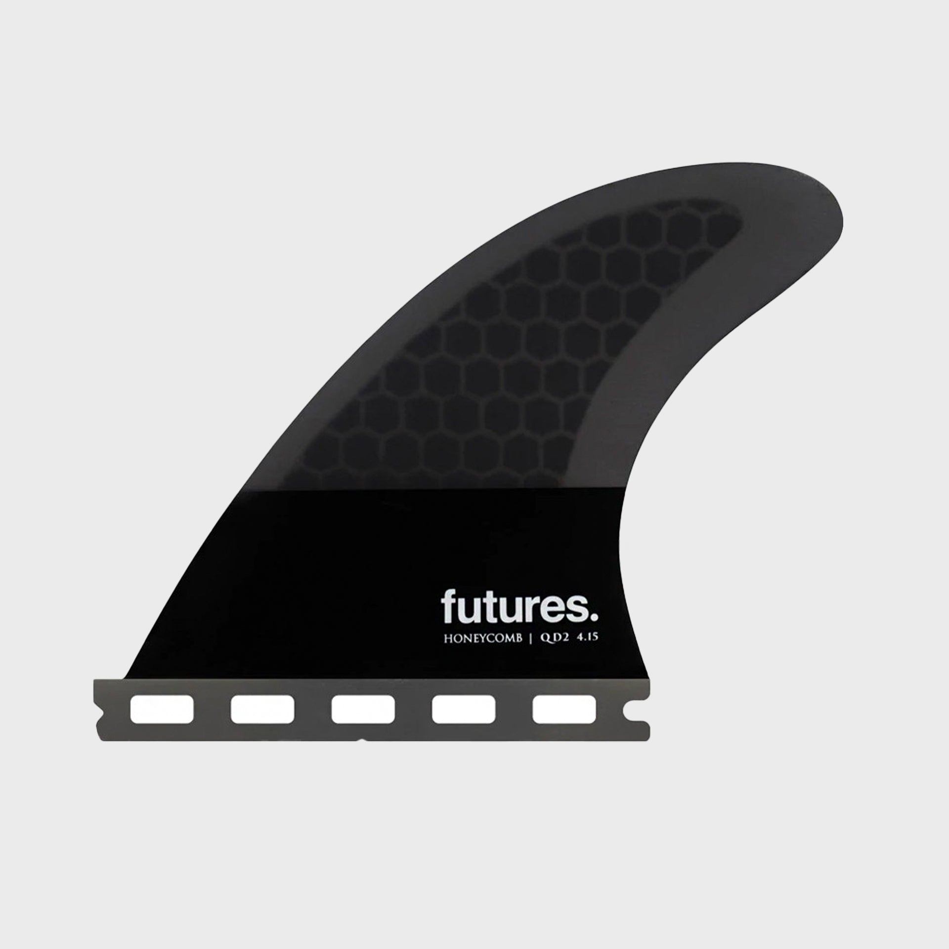 Futures Quad 2 Rears Honeycomb Flat Fins - 4.15 - Black - ManGo Surfing