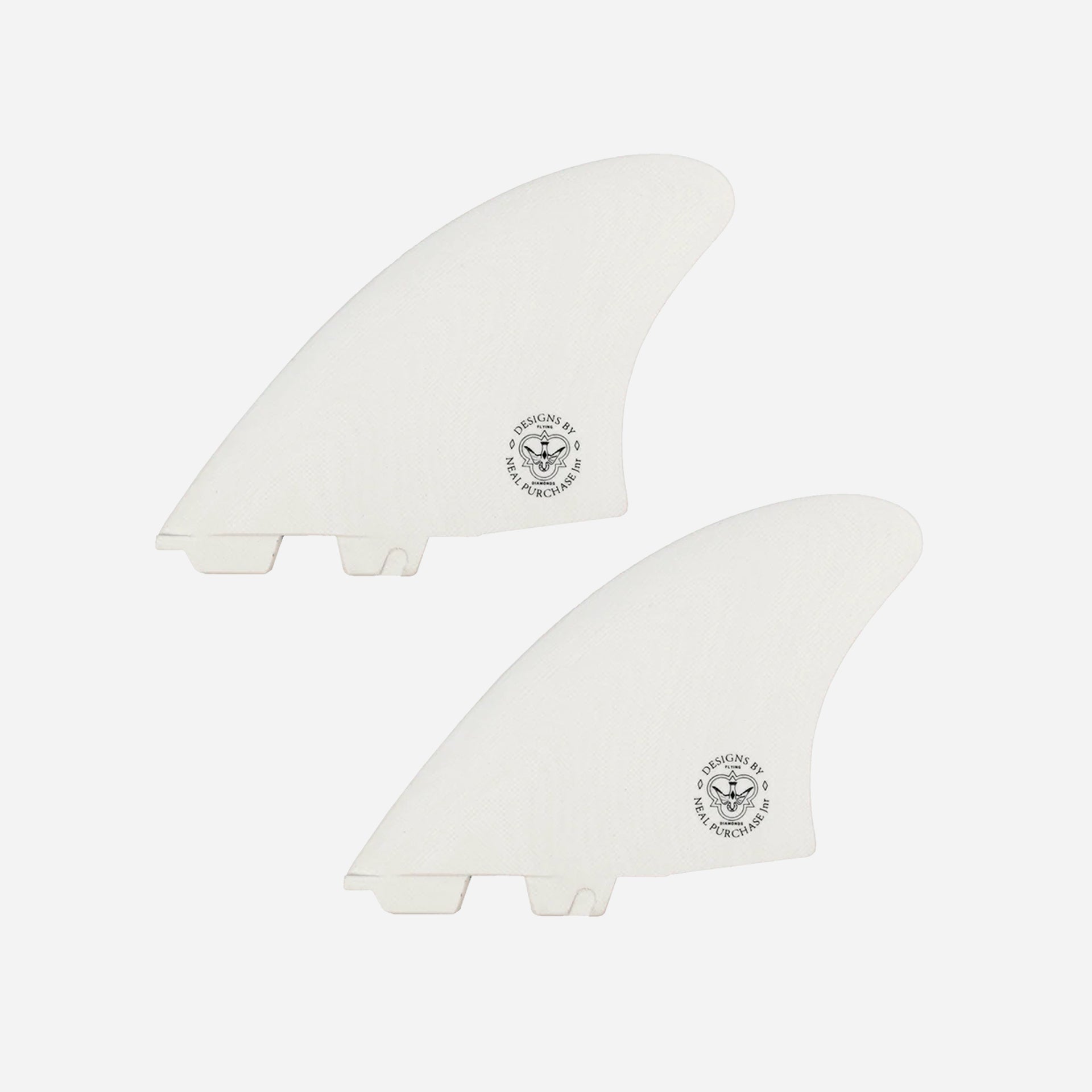 Flying Diamonds Neal Purchase Jr Keel Twin Fin Set (FCSII) - White - ManGo Surfing