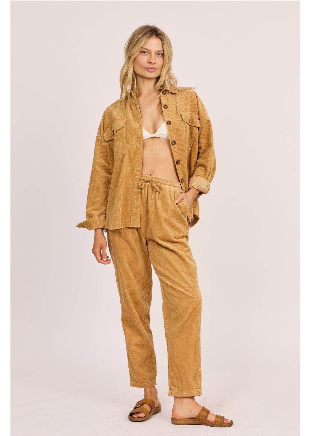 Sisstr Evolution After Hours Cord Shacket - Rattan