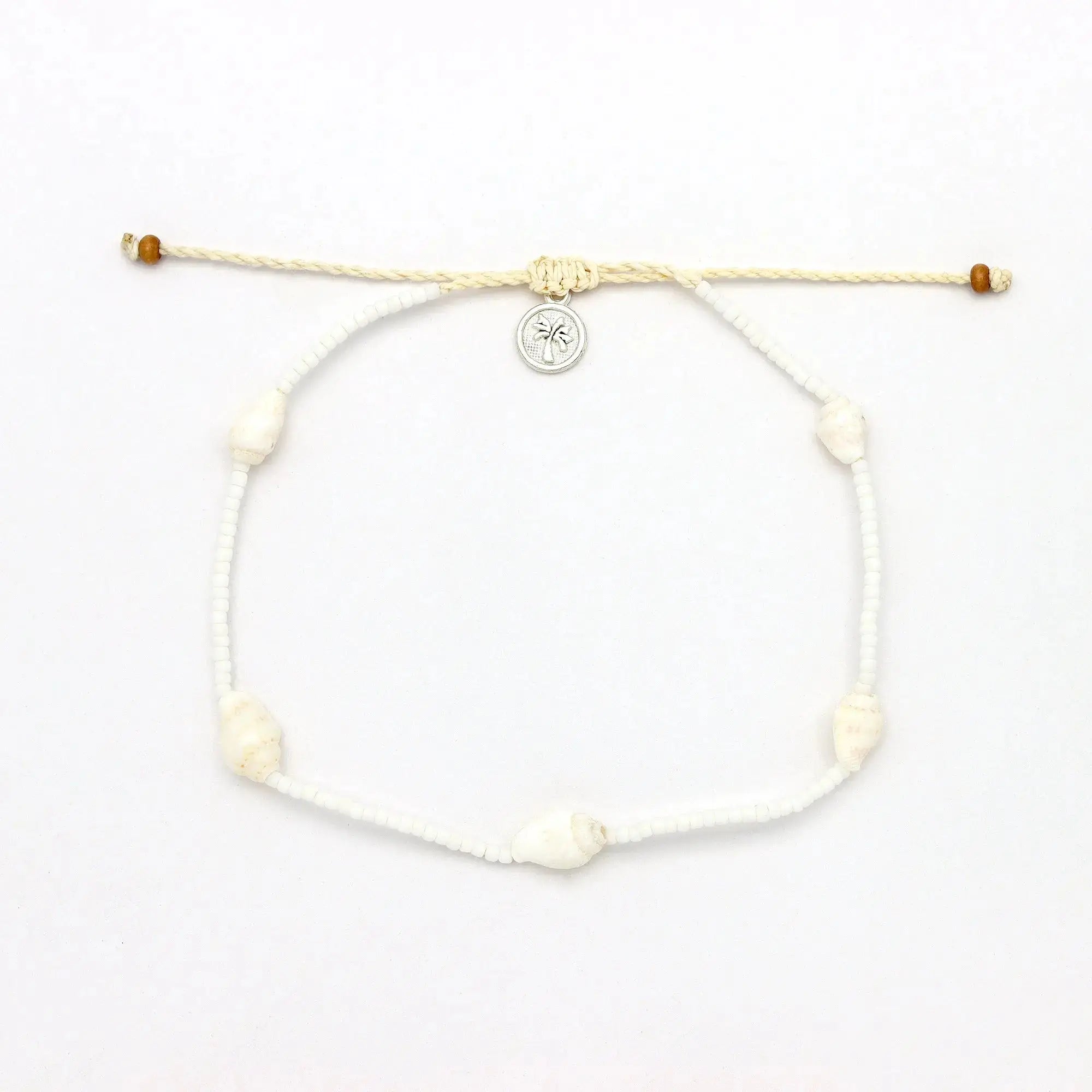 Pineapple Island Giada Rahayu Shell Beaded Surf Anklet - White