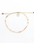Pineapple Island Giada Cinta Pearl Beaded Surf Bracelet - Pink/White/Gold