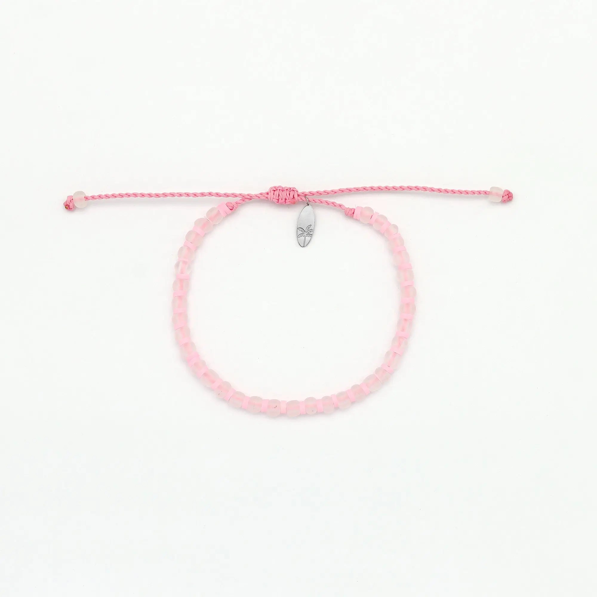 Pineapple Island Marley Glass Beaded Anklet - Pink