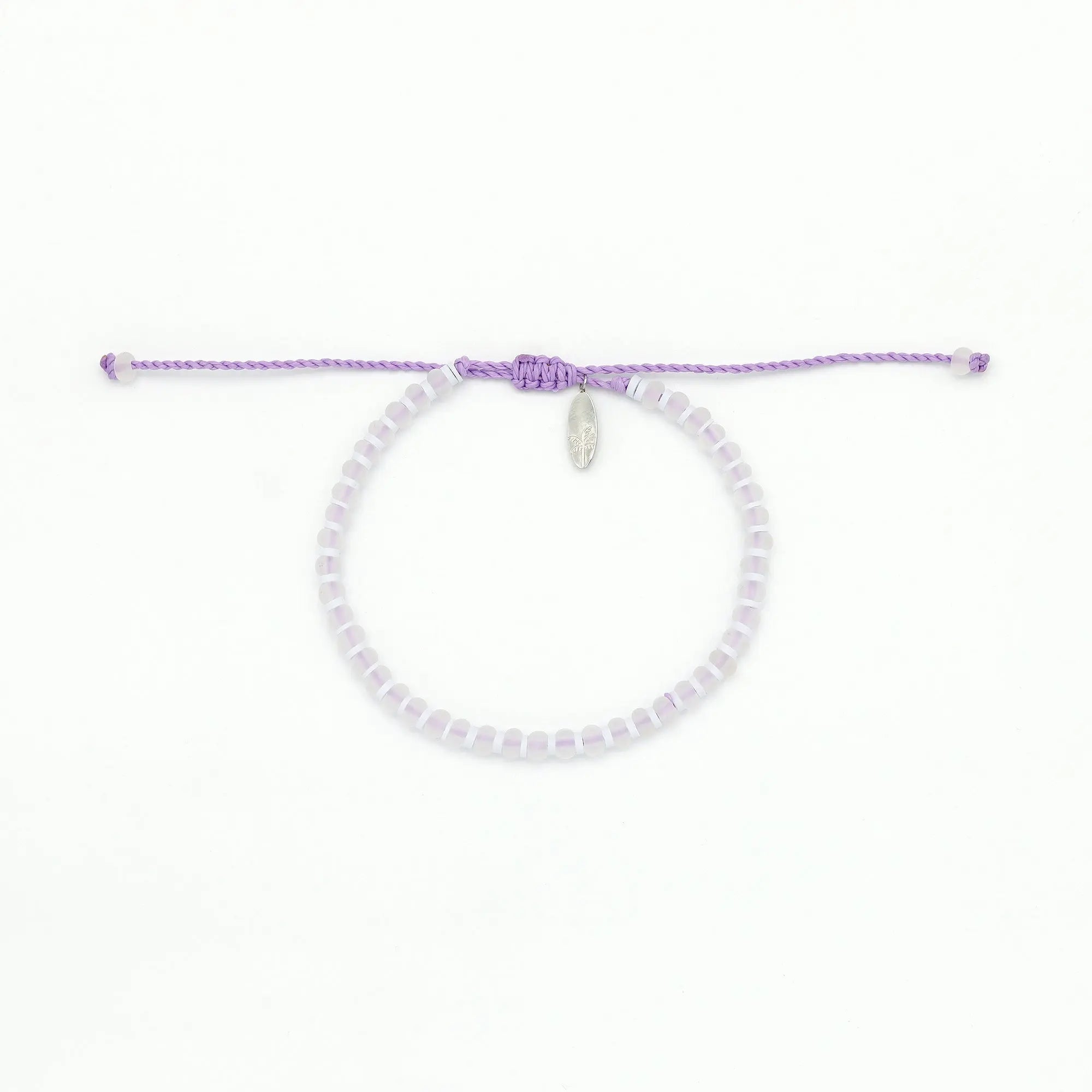 Pineapple Island Marley Glass Beaded Bracelet - Purple