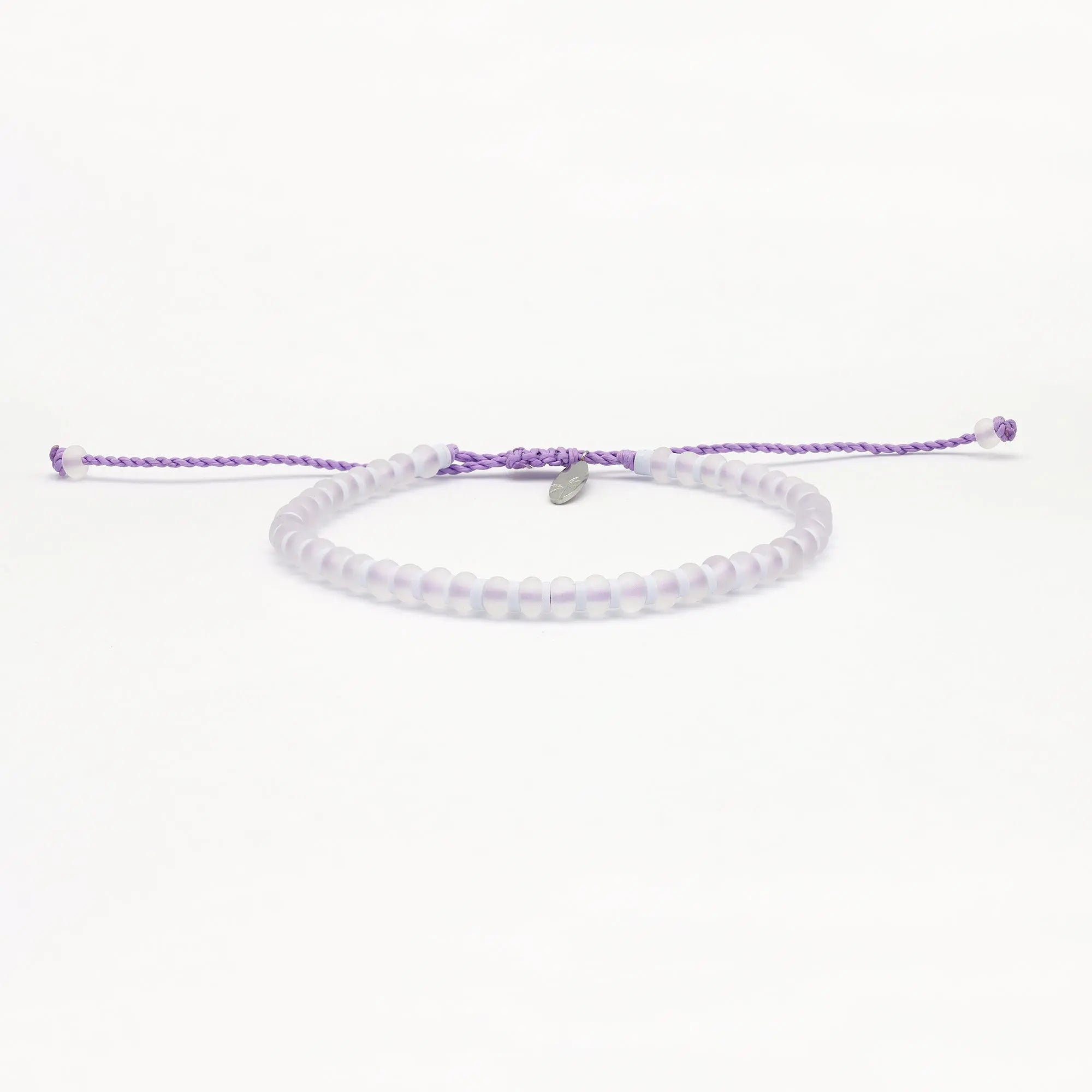 Pineapple Island Marley Glass Beaded Bracelet - Purple