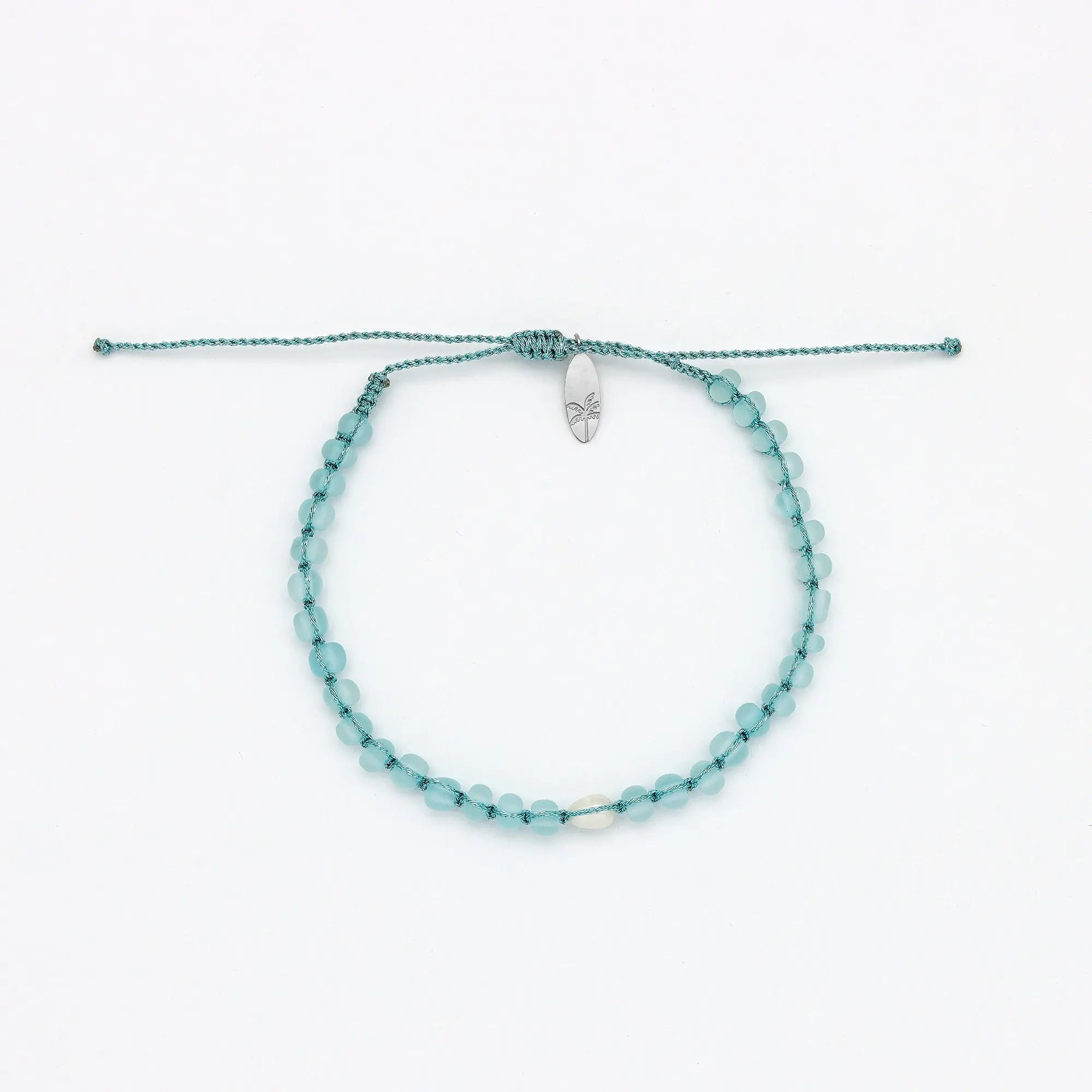 Pineapple Island Oluolu Glitter Cord Beaded Bracelet - Light Blue