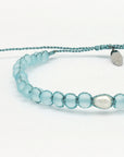Pineapple Island Oluolu Glitter Cord Beaded Bracelet - Light Blue