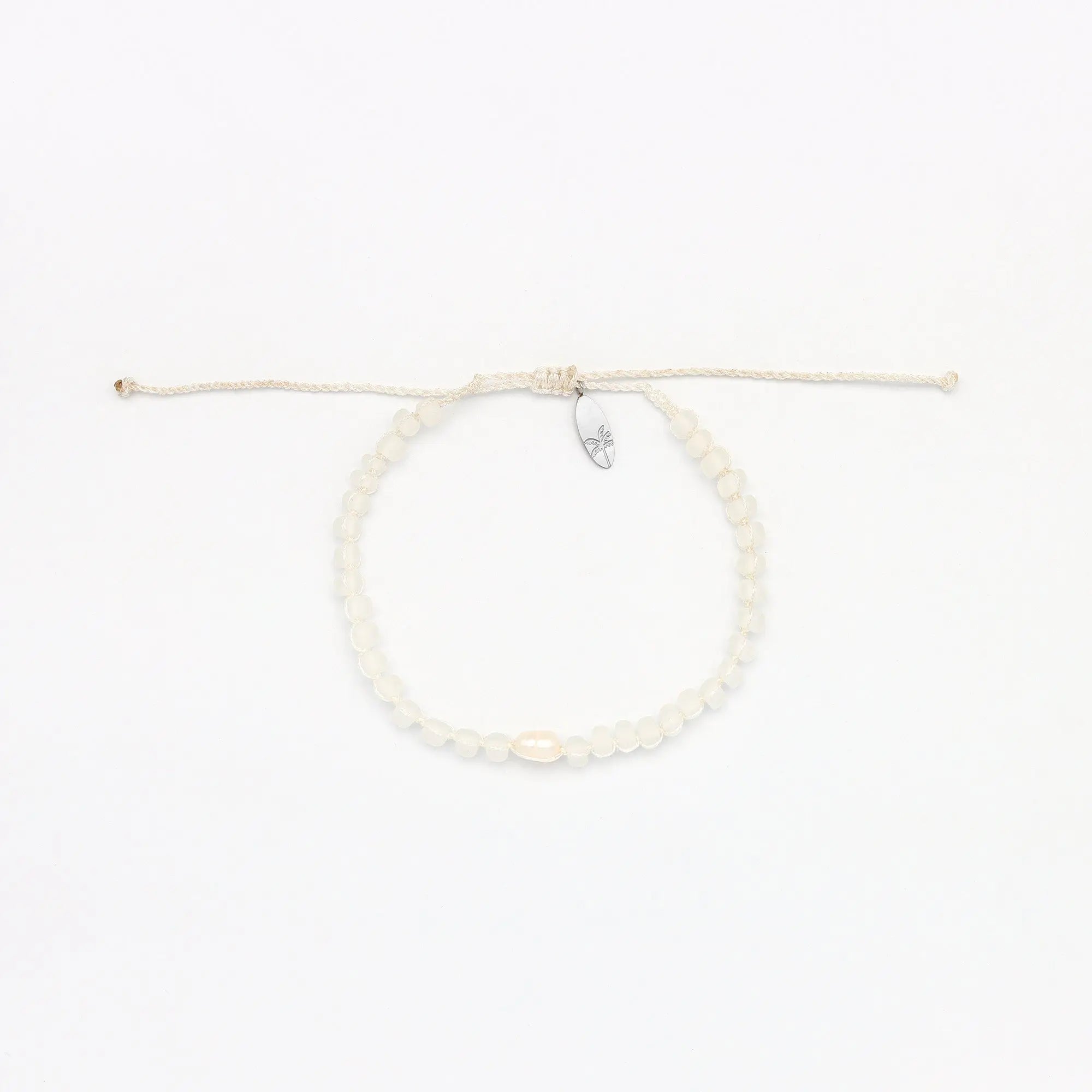 Pineapple Island Oluolu Glitter Cord Beaded Bracelet - Ice